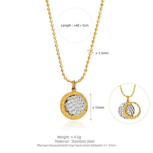 Colliers tendance 2026 avec pendentifs, bijoux hypoallergéniques en acier inoxydable 316L plaqué or PVD 18 carats, collier soleil et lune pour femme - Product Image 6