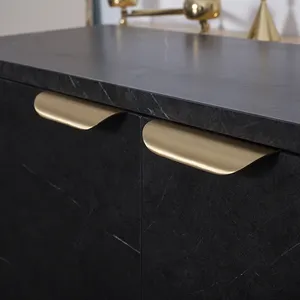 Poignée demi-ronde en laiton doré pour meubles, armoires, commodes, applications extérieures et hôtelières – Vente en gros - Product Image 1
