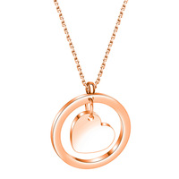 Trendy hartvormige ketting van roestvrij staal, verguld met 18K goud, graveerbaar, met ruimte voor eigen logo, unisex, Valentijnscadeau, sieraden