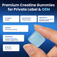 LIFEWORTH Créatine Soft Chews pour Marque Privée & OEM - 30 Comprimés, Faible Teneur en Calories, Végétalien, Formule & Emballage Personnalisés. Directement de l'usine