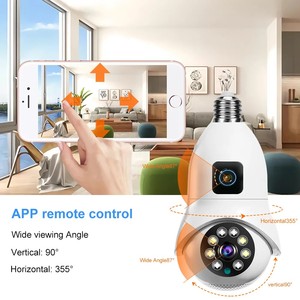 A6 4MP CMOS HD 무선 스마트 <span class=keywords><strong>CCTV</strong></span> 카메라 듀얼 렌즈 E27 전구형 PTZ 야간 투시 기능 WiFi 클라우드 저장 홈 보안 카메라 - Product Image 2