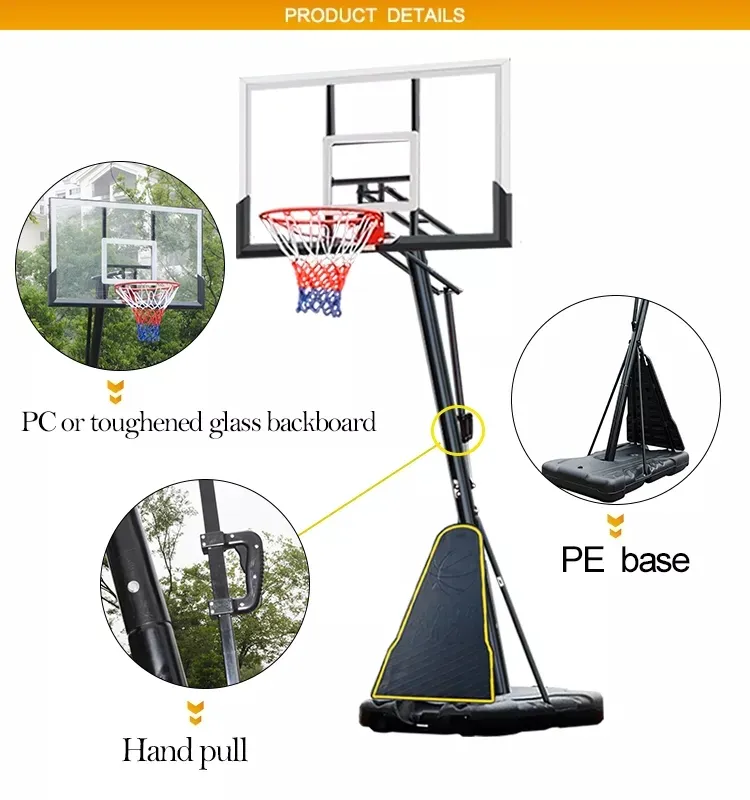 M024Plus Quick Power Lift portátil basquetebol sistema removível exterior Basketball Hoop Stand interior exterior para adultos