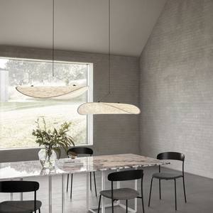 Japanischer Industriestil Wabi-Sabi Minimalistische LED Warmweiß 2 Jahre Garantie Wohnzimmer Schlafzimmer Esszimmer Seiden-Pendelleuchte - Product Image 5