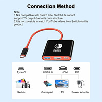 Docking Station USB-C ke HDTV 4K USB3.0 3-in-1 Pengisian Daya PD 100W untuk Switch Steam Deck Tersedia Grosir