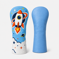 Housse de club de golf personnalisée en cuir PU avec broderie appliquée Rocket, fabrication OEM ODM, vente en gros en usine, marque privée