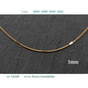 Collana-catena in acciaio placcato oro gioielli - Product Image 1