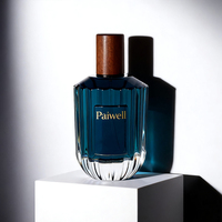 Flacon de parfum en verre transparent rond de luxe, vide, 30 ml, 50 ml, 100 ml, avec boîte