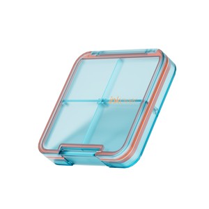 Boîte à pilules fine et portable en plastique USAR [Conception brevetée] avec quatre/sept compartiments, multi-sections, couleur unie, pour le rangement des médicaments - Product Image 5