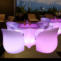 LED-Bar-Möbel-Sets: Hookah Lounge Cocktailtische, Würfelstühle, Hocker für Zuhause, Bar, Hotel, Gewerbe, Outdoor-Partys – Modern