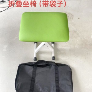 Taburete dental plegable con bolsa, de aluminio, rectangular, de cuero sintético, ligero, portátil, silla de jardín, opción de color verde y azul - Product Image 1