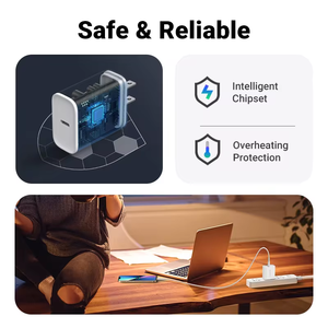 อะแดปเตอร์จ่ายไฟสำหรับโทรศัพท์แอนดรอยด์แบบเร็ว 20W USB C GaN PD รุ่น CD137 รองรับการชาร์จเร็ว 20W GaN PD สำหรับ CD137 - Product Image 3