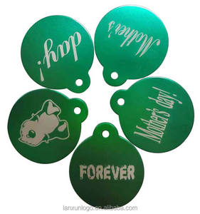 Бирки с завода-изготовителя, двухсторонняя, много цветов, бирка для багажа, металлическая окисляющая розовая алюминиевая круглая Лазерная бирка для собак - Product Image 6