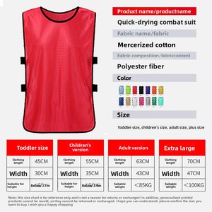 Chalecos Deportivos de Entrenamiento Competitivo para Adultos y Niños, Venta al Por Mayor de Fábrica, para Baloncesto y Fútbol, Tallas Grandes, de Poliéster con Correas - Product Image 5