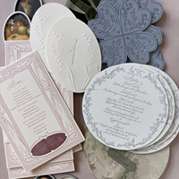 Cartes de vœux personnalisées en carton coton gaufré 3D, impression typographique, logo personnalisé, impression Vanille, pour mariages et événements spéciaux