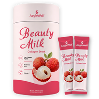 Aeglewell Beauty Milk Collagen Drink Powder Lychee Flavor Fish Collagen Peptide Hyaluronic Acid Vitamin C Skin Care Supplement