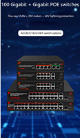 4CH 8CH 16CH 24CH Power Ethernet Switch Full Gigabit Uplink POE Internet Bridge NVR CCTV System Netzwerkkamera mit AI VLAN