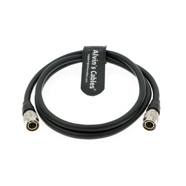 Alvin's Cables Industrial 4 Pin Hirose Male to Male IP67 Rated PVC Jacket Power Cable for Sound Devices 1M
