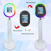 Cabina de Fotos Ovalada para iPad, Fácil de Instalar, Metálica, con Impresión Instantánea, Luz RGB, para Bodas, Disponible en Almacén de EE. UU.