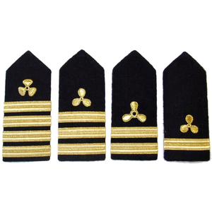 Épaulettes d'uniforme de haute qualité OEM pour marine et yachting, en feutre brodé, avec décoration en dentelle, sans nickel - Product Image 1