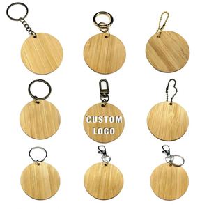 Promotional Wooden <b>Keychain</b> Accessories Custom Different <b>Rings</b> with Logo - Product Image 1