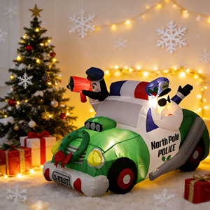 Coche de Policía Inflable con Santa Claus para Decoración de Jardín - Product Image 4