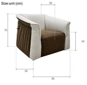 Sillón Individual Informal de Tela, Moderno, para Cafetería, Hotel, Dormitorio, Sala de Estar, con Sensación de Asiento Cómodo - Product Image 6