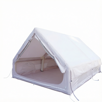 Tente de camping gonflable 6.3 Oxford double couche pour 3-4 personnes, une chambre, légère, quatre saisons, grande porte, grand hublot en TPU, montage rapide