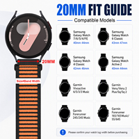 Bandjoy – Bracelets de montre en nylon côtelé bicolore personnalisés en gros, bracelet de remplacement pour Samsung Huawei 20mm 22mm
