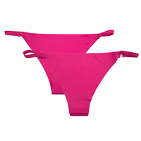 FLW Culotte string sexy pour femme, sous-vêtement en nylon taille basse confortable, culotte tricotée douce
