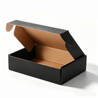 Boîtes pliables en carton ondulé noir recyclables en gros pour l'expédition de cadeaux, emballage personnalisé de parfums avec fermeture magnétique