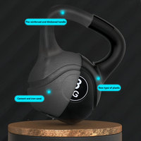 Poids de gymnastique russes en gros coque en plastique 10kg ensemble kettlebell de ciment de sable noir