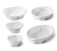 Couvercle en verre trempé de forme ronde et ovale avec bord poli et bouton en cristal pour pièces de batterie de cuisine en mélamine