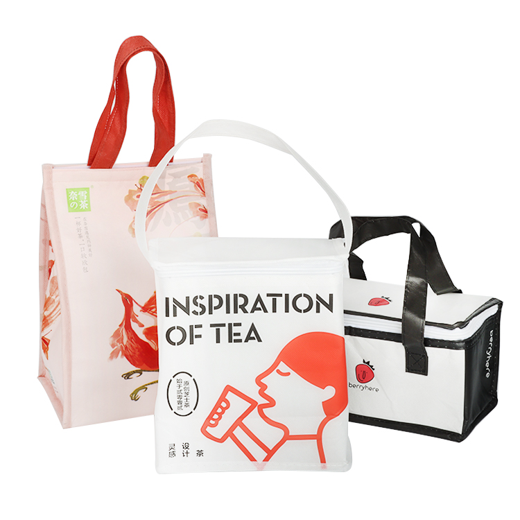 Custom Logo Cooler Bag Food Delivery Non -Woven Cooler Insulated Thermal Non Woven Lunch BagsPopular