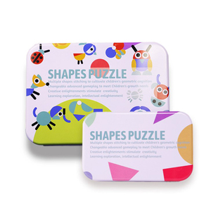 Bộ Ghép Hình Họa Tiết Bằng Gỗ Bộ Ghép Hình 3D Hình Học Động Vật Kèm Hộp Sắt Đồ Chơi Giáo Dục Montessori Quà Tặng Cho Trẻ Em - Product Image 5