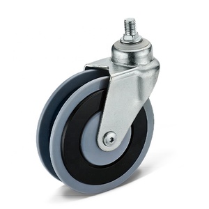 Le chariot à provisions en PU à tige filetée roule sur deux roulettes d'escalator - Product Image 1