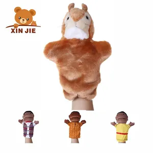 2023 Engraçado Humano Soft Stuffed Plush Toy Preto Educação Pelúcia Mão Fantoche Crianças Presente da família Boy Unisex 7 Dias 500 PCS