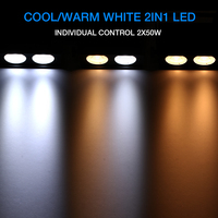 Lampu Blinder Beam Mini RGBW Cob 2x50W LED dengan Kontrol DMX512 Suhu Warna yang Dapat Disesuaikan untuk Panggung Pernikahan Pesta Acara