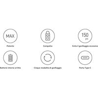 Compresseur d'air électrique portable Xiaomi 1S avec écran LCD, capteur de pression et lumière LED pour le gonflage des pneus, fabriqué en Italie