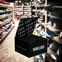 Boîtes en Carton Rigide Noires avec Impression de Logo Personnalisé pour Emballage de Casquettes de Baseball, Chapeaux et Cadeaux en Carton Ondulé