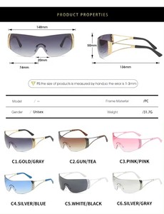 แว่นกันแดดแฟชั่นทรงสี่เหลี่ยม Y2K Zircon Luxury PC UV400 สีฟ้า ชมพู เทา น้ำตาล สำหรับทุกเพศ - Product Image 6