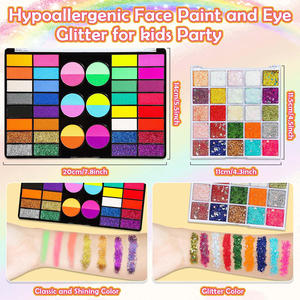 <span class=keywords><strong>Professionnel</strong></span> 69 couleurs lavable Non toxique corps peinture visage paillettes <span class=keywords><strong>maquillage</strong></span> visage peinture <span class=keywords><strong>Kit</strong></span> pour enfants fête Cosplay Halloween - Product Image 4