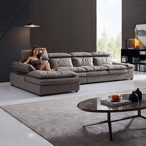 Divano ad <span class=keywords><strong>angolo</strong></span> a forma di L imbottito in tessuto modulare regolabile di vendita caldo - Product Image 3