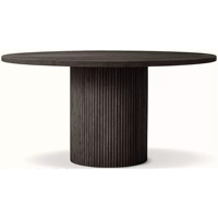 Table à manger ronde en chêne massif MULHOLLAND - Meuble de salle à manger intérieur stable et durable