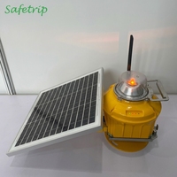 Safetrip - Lumières périmétriques pour hélicoptère portables, alimentées par énergie solaire/batterie, LED jaunes omnidirectionnelles pour aéroport