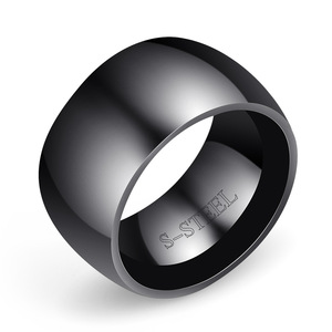 Stainless Steel <b>Ring</b> 11mm Smooth Unisex Fashion Jewelry Gift Band Gold Silver Black Color - Product Image 4