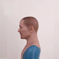 Masque en silicone réaliste pour cosplay, tête d'homme âgé avec sourcils et barbe implantés, accessoires de cosplay
