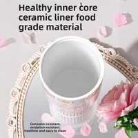 Goddess Double Drink Vacuum Thermos Cup Seri Bunga 316 Stainless Steel Kapasitas Besar Cangkir Kopi Portabel Hadiah Mobil
