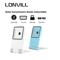 Lecteur de codes-barres USB HID POS LONVILL en gros, image filaire 2D, USB COM RS232, lecteur de codes-barres de bureau, lecteur de codes d'écran