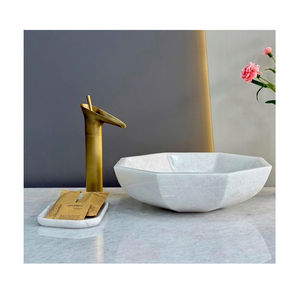 Lavabo Redondo de Piedra - Lavabo de Mármol Hecho a Mano para Baños de Hoteles y Villas, Diseño Moderno Independiente - Product Image 1