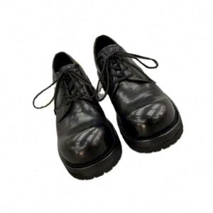 Zapatos Oxford de Cuero Negro con Punta Redonda, Cordones, Suela de Goma, Entresuela de EVA, Antideslizantes, para Todas las Temporadas, Calzado Casual para Hombre - Product Image 2